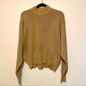 Knight’s Limited SPARKLY GOLD Mock-neck Sweater Size L (12-14)